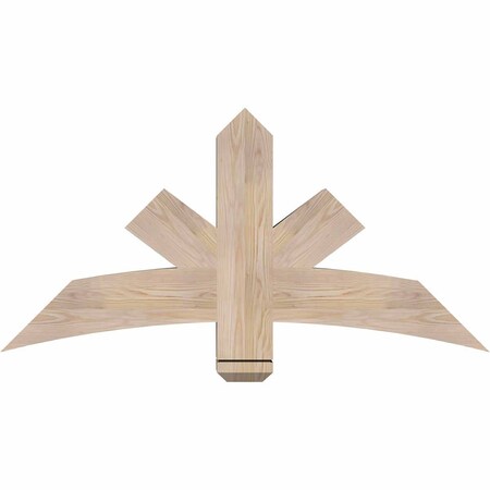 Ekena Millwork Alberta Smooth Timber Gable Bracket, Douglas Fir, 48"W x 24"H x 5 1/2"D x 5 1/2"F, 12/12 Pitch GBW048X24X0606ALB00SDF